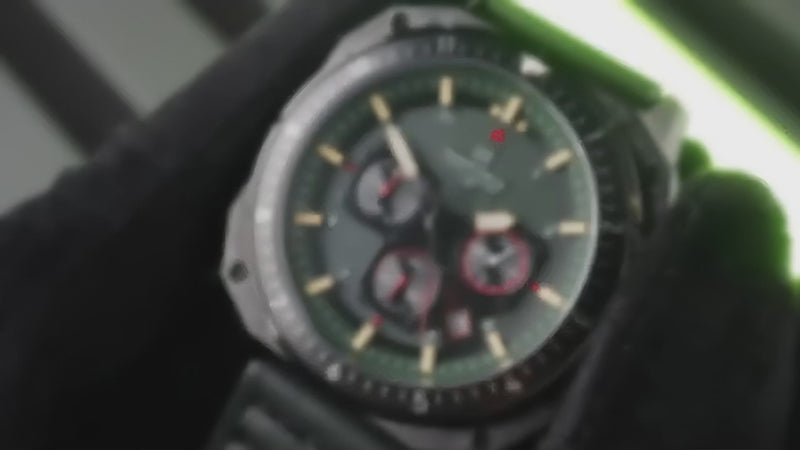 Ponsverus Vídeo Produto Relógio Esportivo Masculino Naviforce NF8057 Cronógrafo de Quartzo Vintage Militar com Caixa Dodecagonal e Pulseira de Couro Genuíno